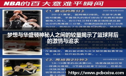 梦想与华盛顿神秘人之间的较量揭示了篮球背后的激情与追求